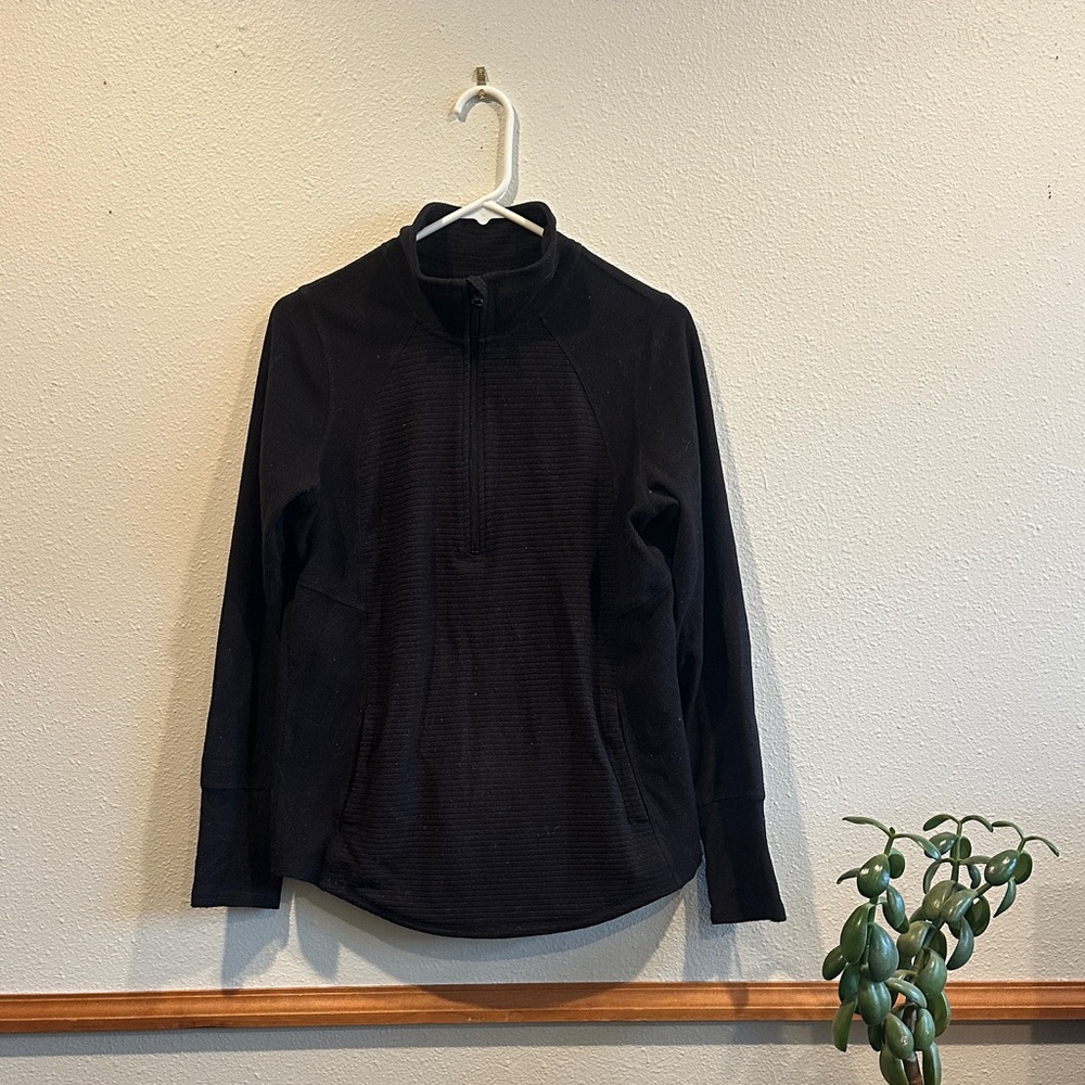 Black 1/4 Zip Fleece Sweater